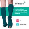 FITLEGS - Open-Toe Compression Stocking - 18mmHg AES DVT Prevention - Below Knee, Plus Size, Green view 3