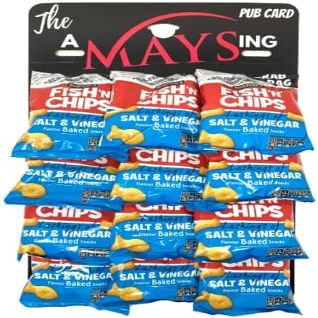 Burtons Daily Fish n Chips Salt & Vinegar Snacks Biscuits 12 x 25g on 'AMaysing' Pub Card