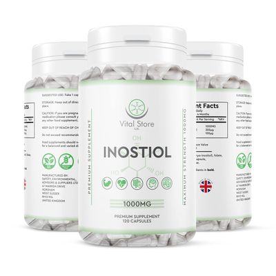 Inositol with Chromium & Folate 1000mg Vegan Capsules -120 Days Supply 4 Months - Vitamin b8 Vegan High Strength - UK Manufactured