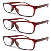 ZIZO EYEWEAR 3 Pairs Reading Glasses Value Pack Classic Stylish Comfort Design Spectacles R140 (3 Pairs Matte Red, +3.00 Magnification) view 1