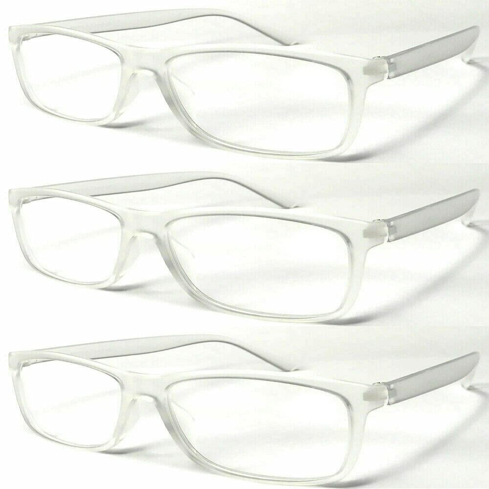 ZIZO EYEWEAR 3 Pairs Reading Glasses Value Pack Classic Stylish Comfort Design Spectacles R140 (3 Pairs Matte Clear, +3.75 Magnification)