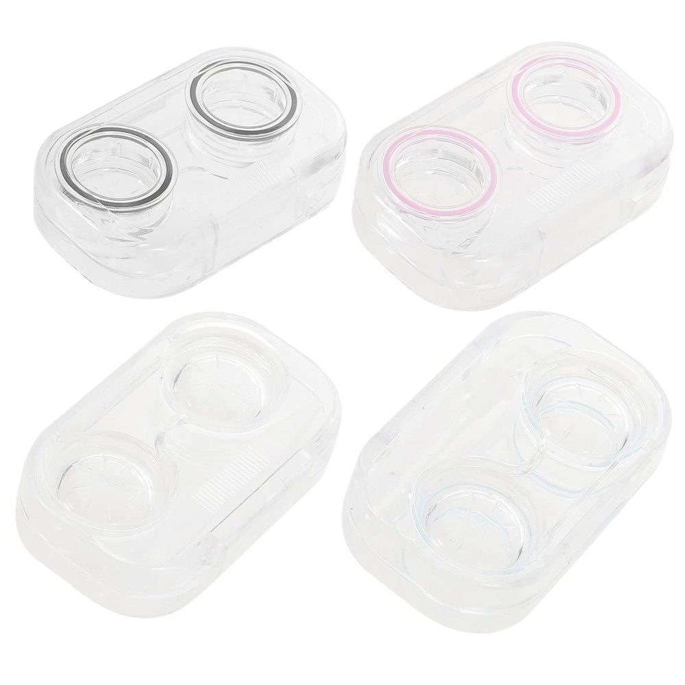 GLEAVI 4pcs Contact Lens Case Cosmetic Lens Holder Storage Box for Travel Inserter Tool Kit for Girls Accessories Random Style