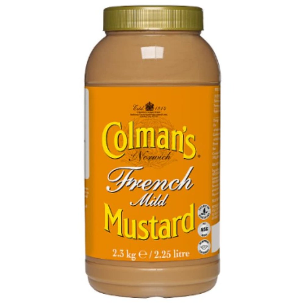 Colman's French Mild Mustard 2250g x 1  Smooth & Delicately Flavoured Mustard | Mild French-Style Condiment for Cooking, Sandwiches & Sauces |