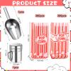 602 Pcs Popcorn Maker Supplies Set Include 600 Pcs 1oz Paper Popcorn Bags, Stainless Steel Popcorn Scoop and Dredge Bundle with Lid for Movie Night Theater Retro Carnival Birthday Party Supplies view 2