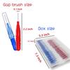 GOUWEIBA 100 Pcs Interdental Brushes, Soft Toothpicks Tooth Flossing Head, Oral Dental Hygiene Brush Dental Hygiene Flosser Tooth Cleaning Tools for Braces Oral Cleaning (Blue+red) view 2