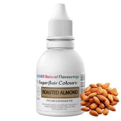 Sugarflair Roasted Almond Flavouring - Natural Food Flavouring for Baking, Cakes, Ice Creams, Chocolates, Icings and More! Pack Your Bakes With A Delicious Natural Food Flavour Extract - 30ml