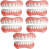 WoCOyo Dentures Cosmetic Veneer Reusable Whitening Temporary Prosthesis Teeth Top Bottom False Teeth Comfortable Natural Silica Gel Dental Prostheses for Men And Women,5pairs view 1
