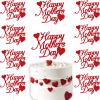 15pcs Happy Mothers Day Cake Topper Red Glitter Cake Topper Mother's Day Cupcake Topper Heart Shaped Cake Picks Cake Accessories view 1