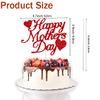 15pcs Happy Mothers Day Cake Topper Red Glitter Cake Topper Mother's Day Cupcake Topper Heart Shaped Cake Picks Cake Accessories view 3