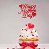 15pcs Happy Mothers Day Cake Topper Red Glitter Cake Topper Mother's Day Cupcake Topper Heart Shaped Cake Picks Cake Accessories view 4