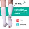 FitLegs - Open-Toe Compression Stocking - 18mmHg AES DVT Prevention - Below Knee, Medium, White view 3