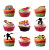24 Stand Up SKATEBOARDER Themed Edible Wafer Paper Cake Toppers Decorations view 1