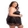 Perfect4U Women's Babydolls Sexy Lingerie Plus Size - Floaty & Comfortable Lace Plus Size Baby Doll Nighties Sizes 18-32 - Less See-Through (black, 22-24) view 2