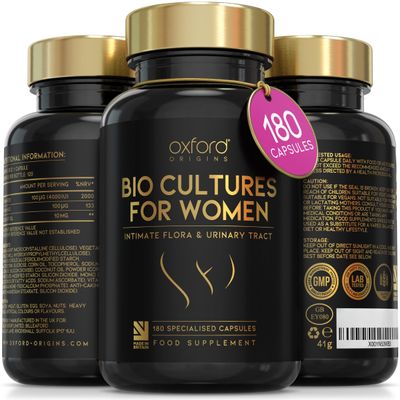 Advanced Probiotics for Women | Scientifically Formulated Vaginal Probiotics, Intimate Flora & UTI | Crafted with 3 Billion Bacterial Cultures - 100 Billion CFU/g Source | Made in UK (180 Capsules)