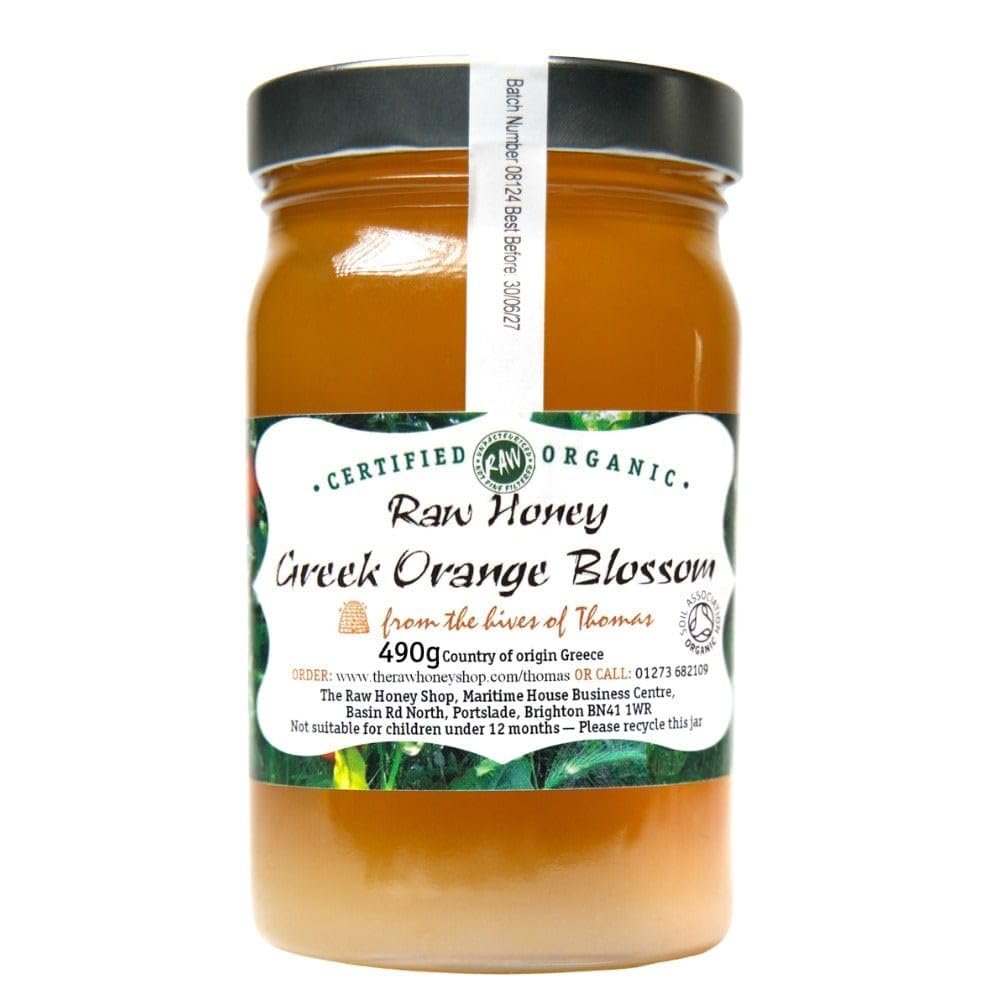 Thomas' Raw Greek ORANGE BLOSSOM HONEY, 490g - Pure, Unpasteurised, Single Origin - The Raw Honey Shop