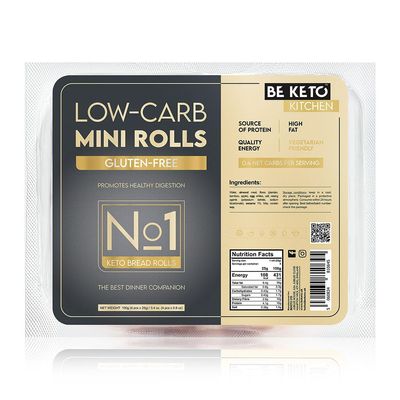 Be Keto Gluten Free Buns 100g - Low Carb, High Protein, High Fibre - Keto Friendly, No Added Sugar - Ready to Eat (2 Buns)