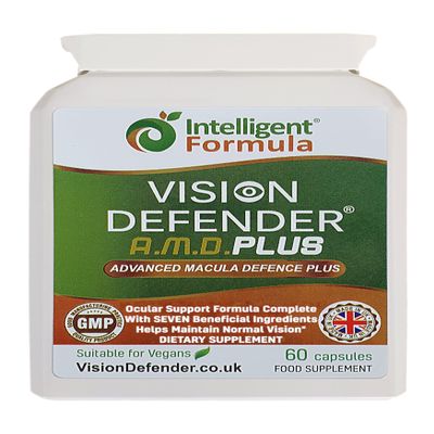 Vision Defender Plus Eye Supplement  Complete AREDS2 Eye Vitamins Enhanced with Meso-Zeaxanthin  Lutein, Zeaxanthin, Vitamins C & E, Zinc, Copper  7 Nutrients for Eye Health  60 Vegan Capsules