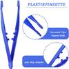 30pcs Plastic Tweezers, Practical Craft Tweezers Plastic Forceps Crafting Tool for Kids Home School DIY Crafts Bead Picking (Blue) view 2