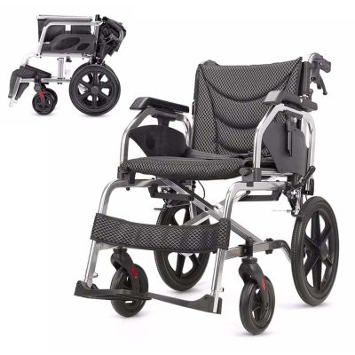 Lightweight Wheelchair for Adults with Flip Back Armrests & Liftable Armrest, Portable Foldable Wheel Chairs with Swing Away Footrests,Aluminum Multifuctional Manual Wheelchair, 18" Wide Seat,16in