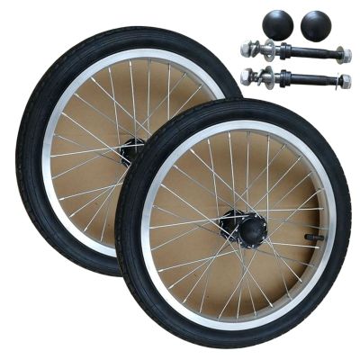 16inch Wheelchair Wheels Assembly, 16x1.75 Non-slip Pneumatic Tyres Rear Wheel Caster Replacement Parts for Wheelchairs Rollators Walkers, 2 Pcs (Color : Black, Size : 1/2"(12mm) Axle)