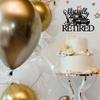 Officially Retired Cake Topper, Police Officer Cake Topper, Congrats Officer, Police Officer Retirement Party Decorations Black Glitter view 2