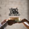 Officially Retired Cake Topper, Police Officer Cake Topper, Congrats Officer, Police Officer Retirement Party Decorations Black Glitter view 3
