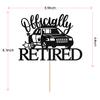 Officially Retired Cake Topper, Police Officer Cake Topper, Congrats Officer, Police Officer Retirement Party Decorations Black Glitter view 4