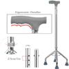 LIOONS Elderly Crutches, Square Canes, Aluminum Crutches, 10-level Adjustment, Non-slip Rubber Head, Load-bearing 100kg, Unisex view 4