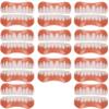WoCOyo Dentures Comfortable Cosmetic Veneer Whitening Temporary Prosthesis Teeth Top and Bottom False Teeth Silicone Dental Prostheses for Men Women,11pairs view 1