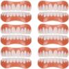 WoCOyo Dentures Comfortable Cosmetic Veneer Whitening Temporary Prosthesis Teeth Top and Bottom False Teeth Silicone Dental Prostheses for Men Women,6pairs view 1