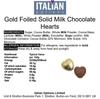 Italian Options Milk Chocolate Hearts, 1 KG approx 166 Pieces, Gold Foil view 2