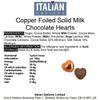 Italian Options Milk Chocolate Hearts, 250 grams approx 41 Pieces, Copper Foil view 2