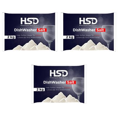 2kg Dishwasher Salt for Dishwashers and Water Softeners (Pack of 3)
