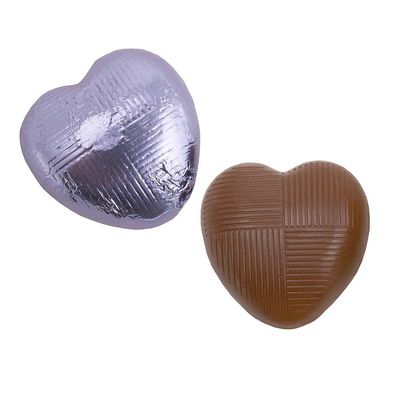 Italian Options Milk Chocolate Hearts, 250 grams approx 41 Pieces, Lilac Foil