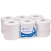 Andarta - 62mm Core 2Ply Mini Jumbo White Toilet Rolls - Pack of 12 High Capacity Toilet Roll - 150m Per Roll - Made from Recycled Materials - Suitable for All Jumbo Dispenser view 1