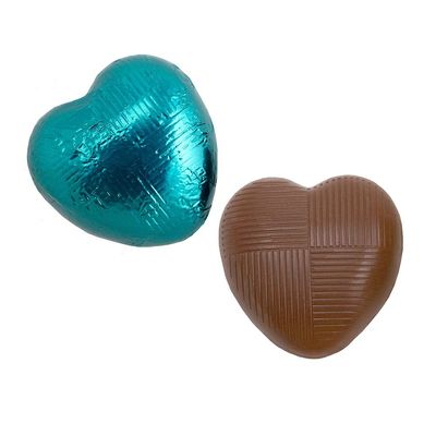 Italian Options Milk Chocolate Hearts, 500 grams approx 83 Pieces, Teal Foil