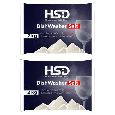 2kg Dishwasher Salt for Dishwashers and Water Softeners (Pack of 2)