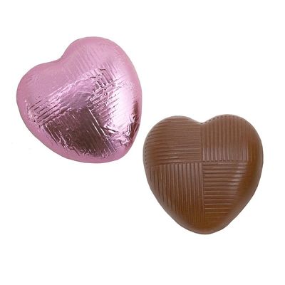 Italian Options Milk Chocolate Hearts, 250 grams approx 41 Pieces, Pink Foil