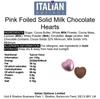 Italian Options Milk Chocolate Hearts, 250 grams approx 41 Pieces, Pink Foil view 2