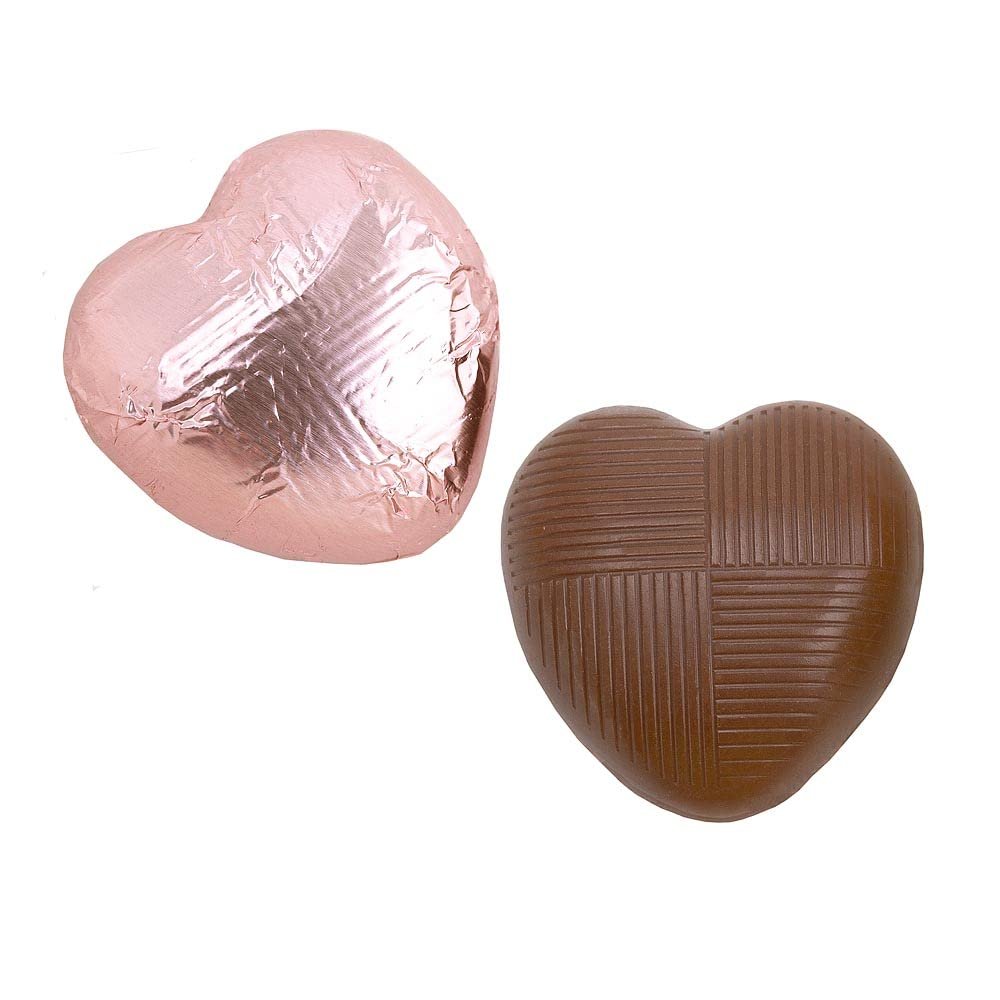 Italian Options Milk Chocolate Hearts, 500 grams approx 83 Pieces, Rose Gold Foil