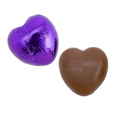 Italian Options Milk Chocolate Hearts, 500 grams approx 83 Pieces, Purple Foil