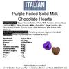 Italian Options Milk Chocolate Hearts, 500 grams approx 83 Pieces, Purple Foil view 2