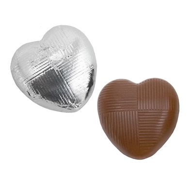 Italian Options Milk Chocolate Hearts, 1 KG approx 166 Pieces, Silver Foil