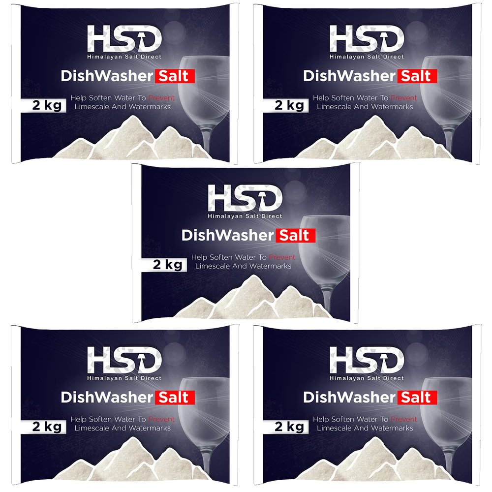 2kg Dishwasher Salt for Dishwashers and Water Softeners (Pack of 5)