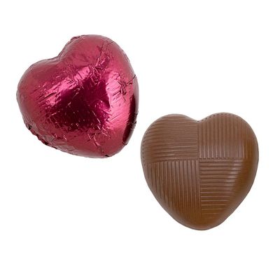 Italian Options Milk Chocolate Hearts, 250 grams approx 41 Pieces, Burgundy Foil