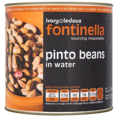 Fontinella Pinto Beans in Water 2500g Ready to Use Pinto Beans for Cooking, Catering & Professional Kitchens