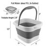 Collapsible Foot Bath Basin Soaker Tub with Handle for Soaking Feet, Foldable Plastic Foot Spa Pedicure Foot Soak Inflatable Bucket Tools for Washing, White view 2