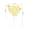 Arthsdite A Little Butterfly Is On Her Way Cake Topper - Pregnancy Announcement, Gender Reveal, Baby Shower, Newborn Welcome, Butterfly Themed Party Decorations - Gold Glitter view 2