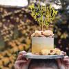 Arthsdite A Little Butterfly Is On Her Way Cake Topper - Pregnancy Announcement, Gender Reveal, Baby Shower, Newborn Welcome, Butterfly Themed Party Decorations - Gold Glitter view 4