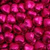 Italian Options Milk Chocolate Foiled Hearts, 30 Chocolates, Hot Pink Foil view 1
